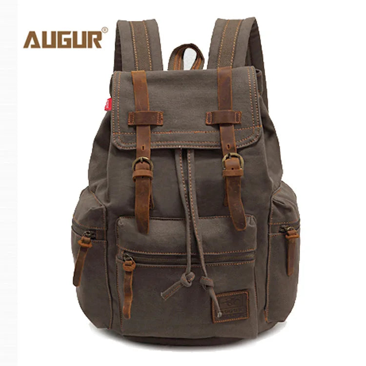 AUGUR New fashion men's backpack vintage canvas backpack school bag men's travel bags large capacity travel laptop retro bag