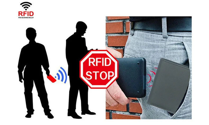 2021 New Men's Genuine Leather Wallet RFID Zipper Multi Card Slot Top Leather Short Wallet for Men Fashion Cowhide Male Purse