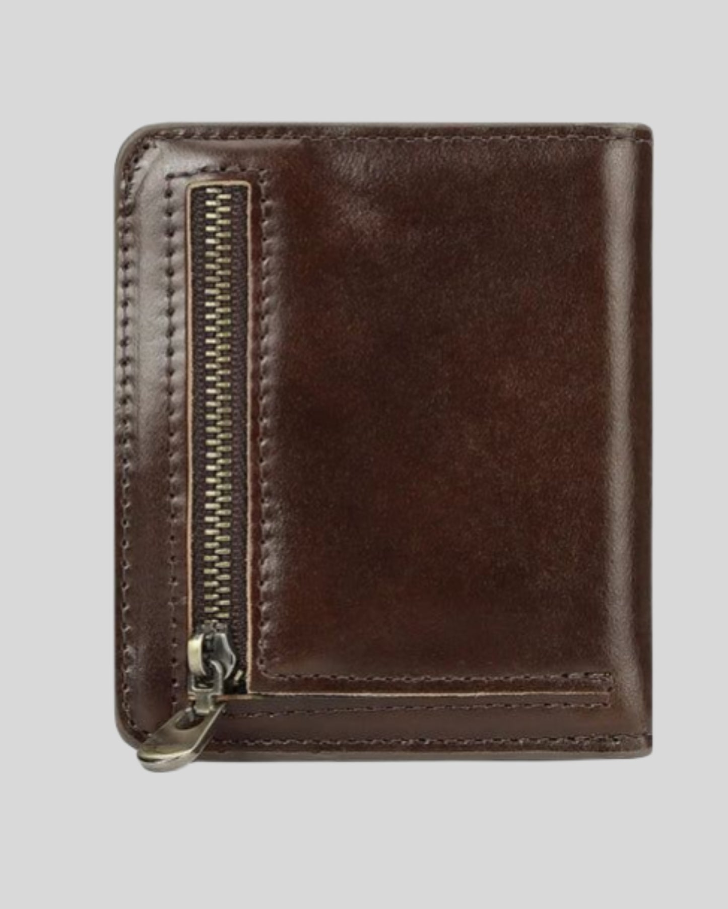 100% Genuine Leather Men's Wallet RFID Blocking Bifold Wallets with RFID Card Slots Thin Male Zipper Coin Purse Money Clip