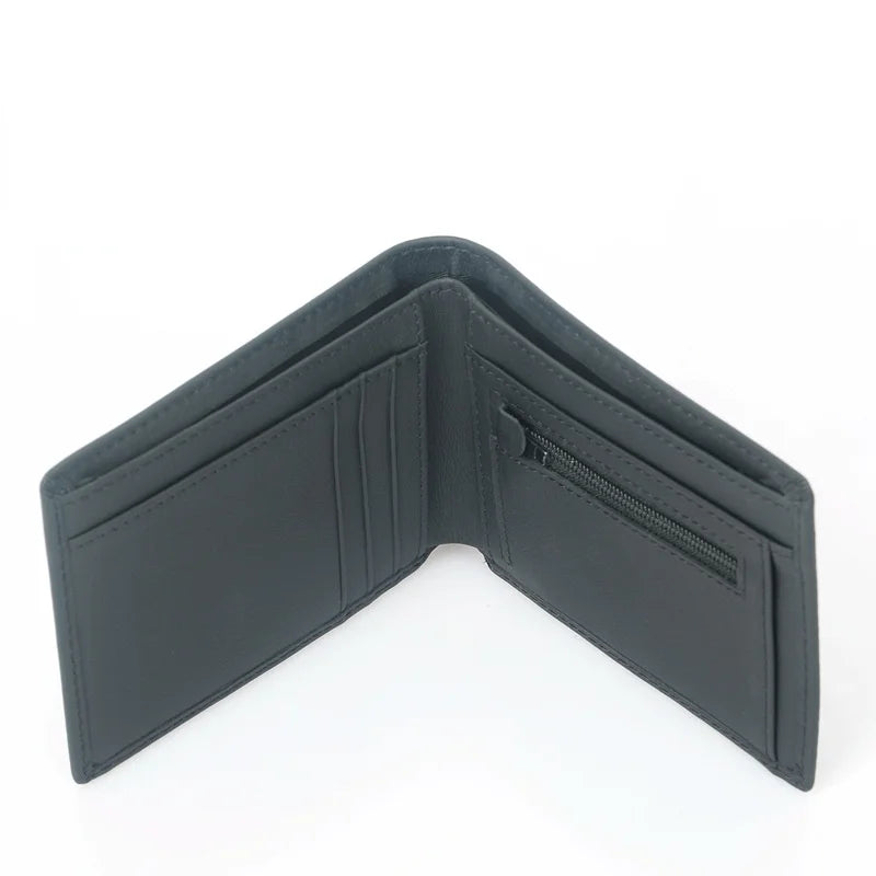 2021 New Men's Genuine Leather Wallet RFID Zipper Multi Card Slot Top Leather Short Wallet for Men Fashion Cowhide Male Purse