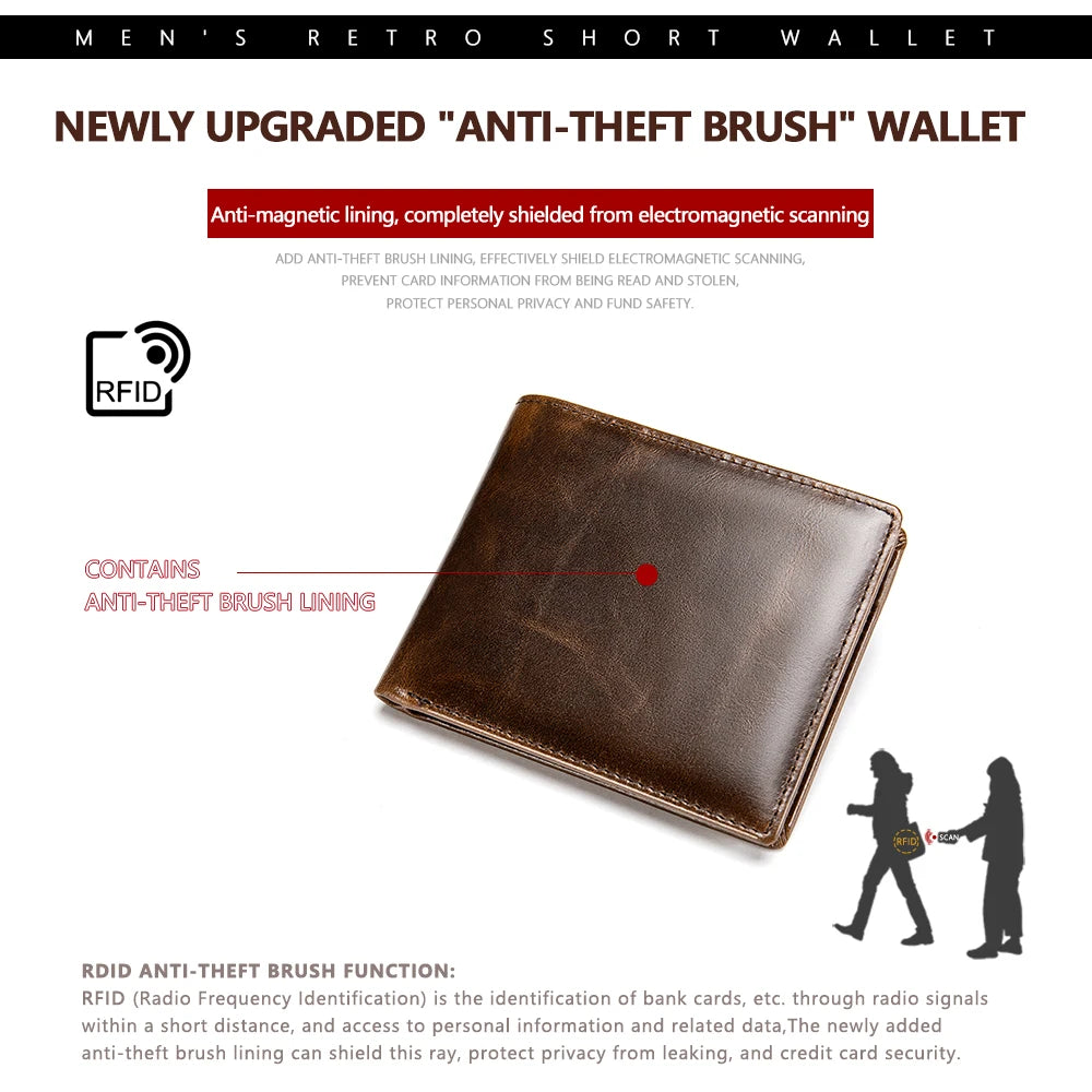 WESTAL RFID Men's Wallet Luxury Purse For Men Designer Wallet Men's Coin Purse Credit Card Holder Wallet For Men Money Bags 7313