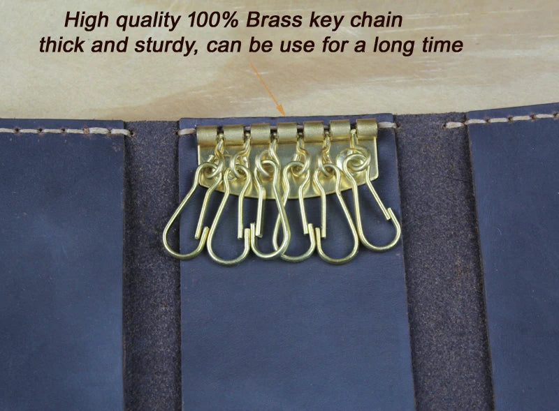 High Class Handmade Men Genuine Leather Key Holder Leather Key Wallet Men Housekeeper Women Key Case Bag key organizer pouch