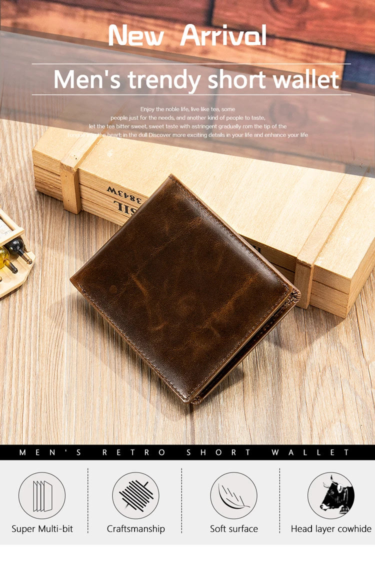 WESTAL RFID Men's Wallet Luxury Purse For Men Designer Wallet Men's Coin Purse Credit Card Holder Wallet For Men Money Bags 7313