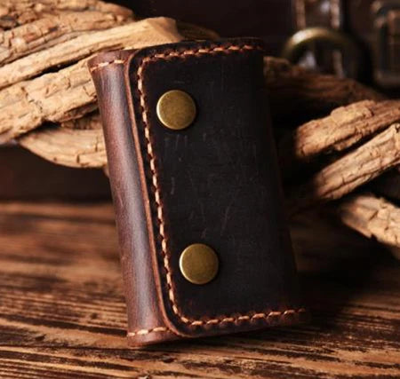 High Class Handmade Men Genuine Leather Key Holder Leather Key Wallet Men Housekeeper Women Key Case Bag key organizer pouch