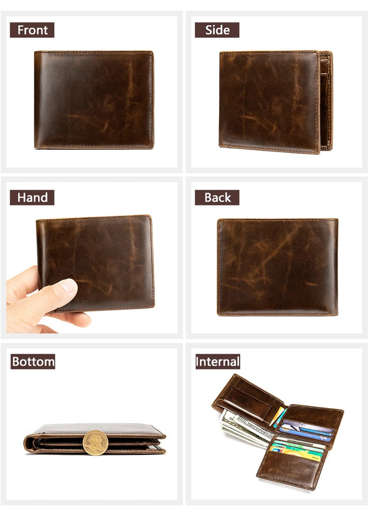 WESTAL RFID Men's Wallet Luxury Purse For Men Designer Wallet Men's Coin Purse Credit Card Holder Wallet For Men Money Bags 7313