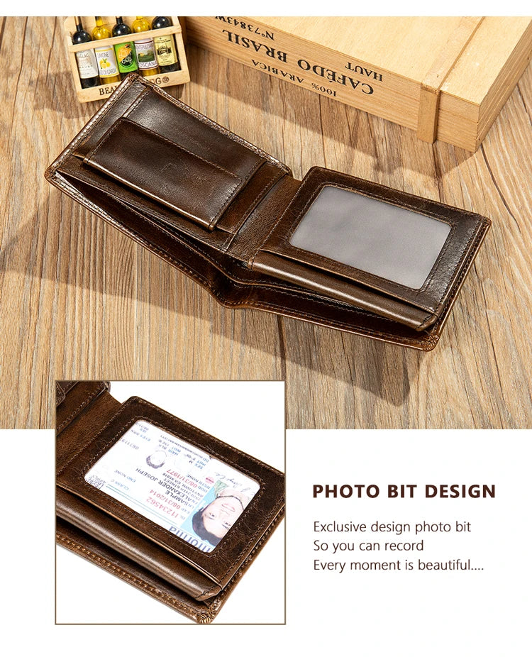 WESTAL RFID Men's Wallet Luxury Purse For Men Designer Wallet Men's Coin Purse Credit Card Holder Wallet For Men Money Bags 7313