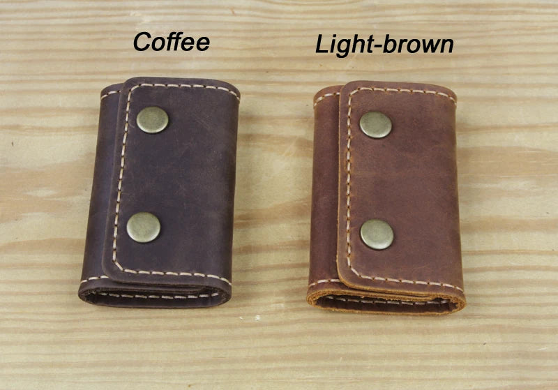 High Class Handmade Men Genuine Leather Key Holder Leather Key Wallet Men Housekeeper Women Key Case Bag key organizer pouch
