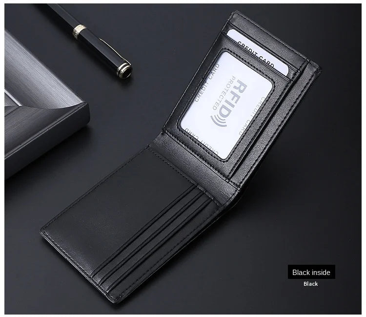 GENODERN RFID Blocking Men Mini Leather Ultra Fashion Dollar Slim Male Purse