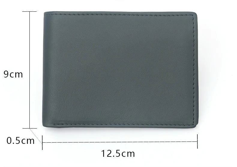 2021 New Men's Genuine Leather Wallet RFID Zipper Multi Card Slot Top Leather Short Wallet for Men Fashion Cowhide Male Purse