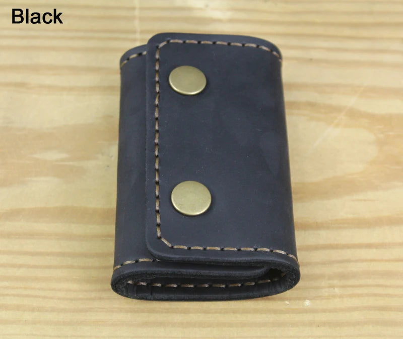 High Class Handmade Men Genuine Leather Key Holder Leather Key Wallet Men Housekeeper Women Key Case Bag key organizer pouch