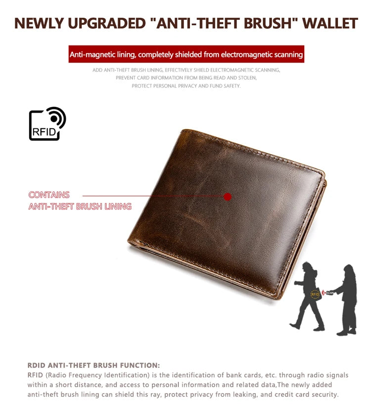 WESTAL RFID Men's Wallet Luxury Purse For Men Designer Wallet Men's Coin Purse Credit Card Holder Wallet For Men Money Bags 7313