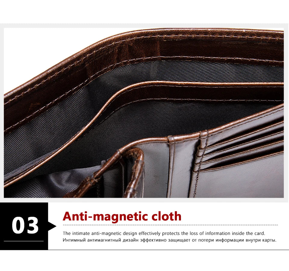 WESTAL RFID Men's Wallet Luxury Purse For Men Designer Wallet Men's Coin Purse Credit Card Holder Wallet For Men Money Bags 7313