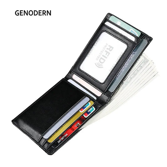 GENODERN RFID Blocking Men Mini Leather Ultra Fashion Dollar Slim Male Purse