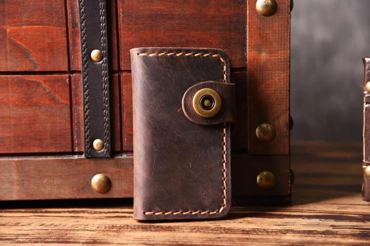 High Class Handmade Men Genuine Leather Key Holder Leather Key Wallet Men Housekeeper Women Key Case Bag key organizer pouch