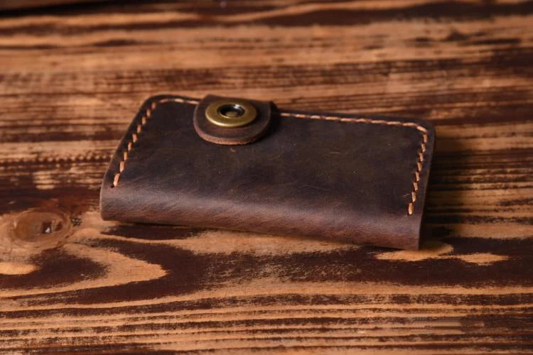 High Class Handmade Men Genuine Leather Key Holder Leather Key Wallet Men Housekeeper Women Key Case Bag key organizer pouch