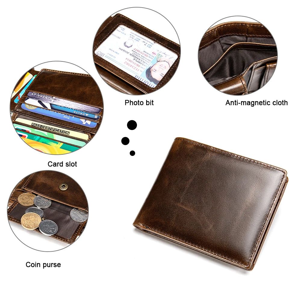 WESTAL RFID Men's Wallet Luxury Purse For Men Designer Wallet Men's Coin Purse Credit Card Holder Wallet For Men Money Bags 7313