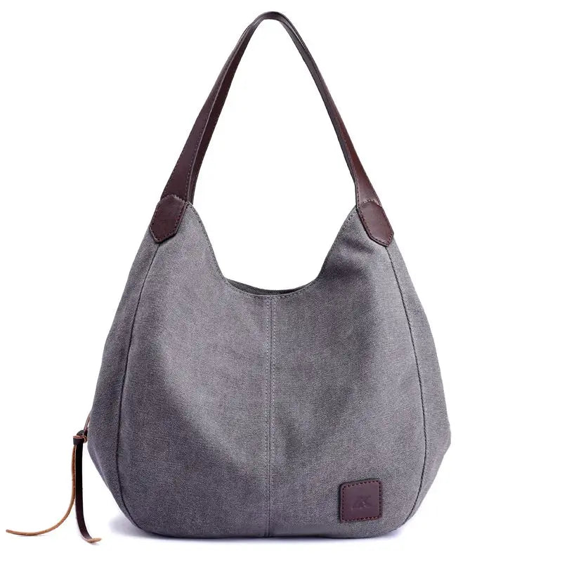 High Quality Canvas Women Handbag Casual Large Capacity Hobos Messenger Bag Female Totes Bolsas Women's Purse Solid Shoulder Bag