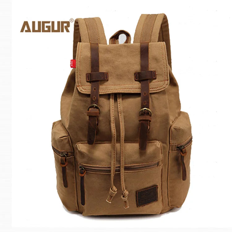AUGUR New fashion men's backpack vintage canvas backpack school bag men's travel bags large capacity travel laptop retro bag
