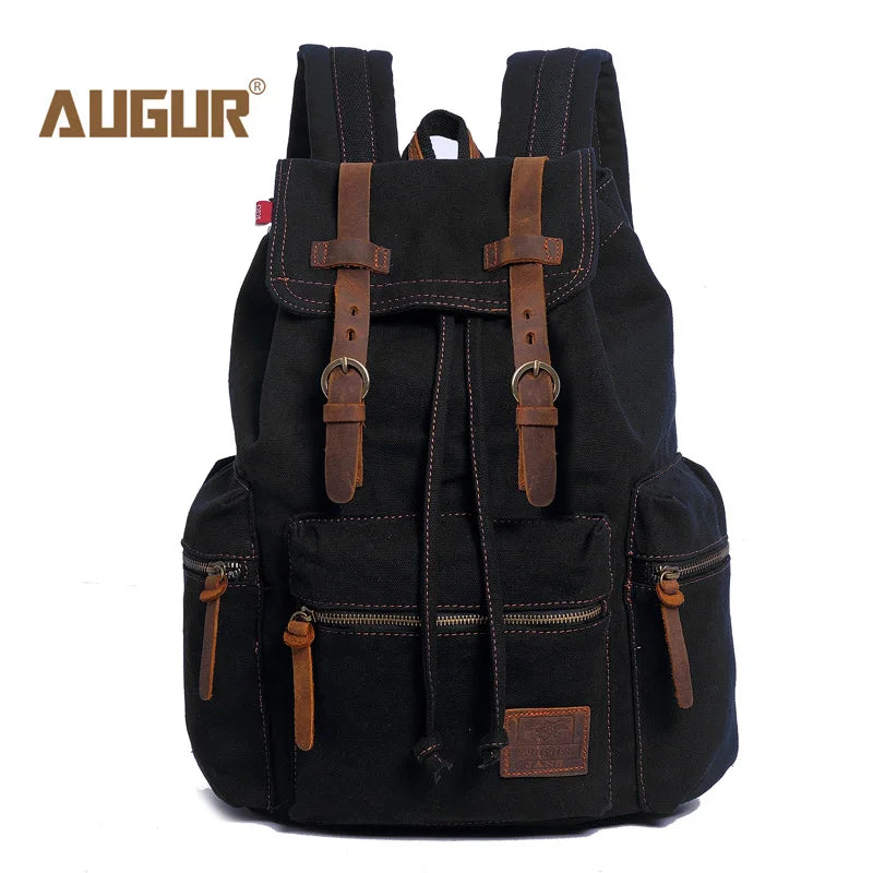 AUGUR New fashion men's backpack vintage canvas backpack school bag men's travel bags large capacity travel laptop retro bag