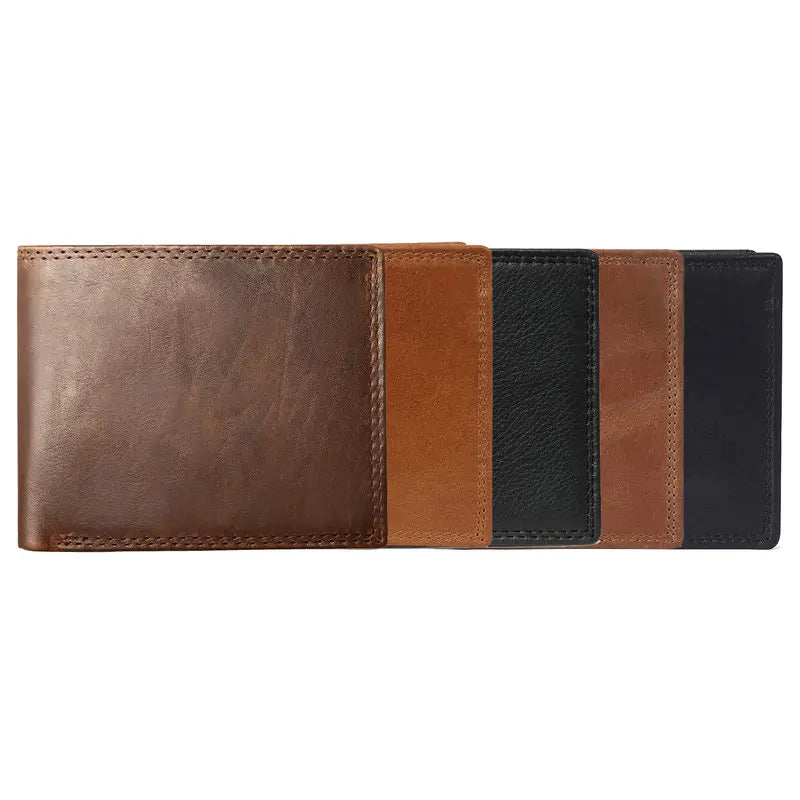 Cow Leather Men Wallets with Coin Pocket Vintage Male Purse Function Brown Genuine Leather Men Wallet with Card Holders