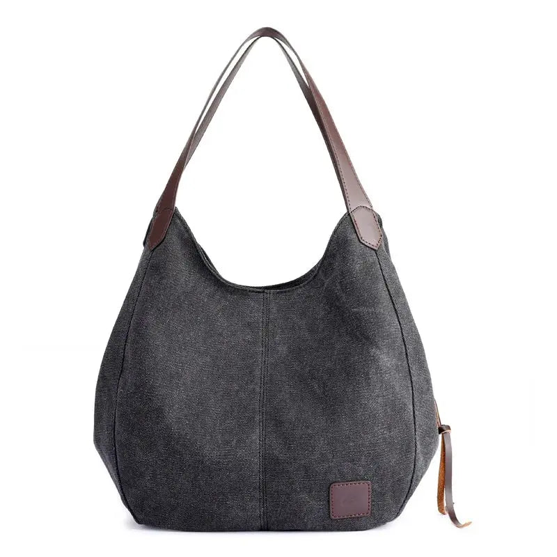 High Quality Canvas Women Handbag Casual Large Capacity Hobos Messenger Bag Female Totes Bolsas Women's Purse Solid Shoulder Bag