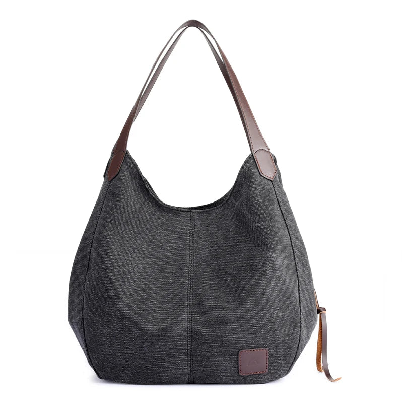 High Quality Canvas Women Handbag Casual Large Capacity Hobos Messenger Bag Female Totes Bolsas Women's Purse Solid Shoulder Bag