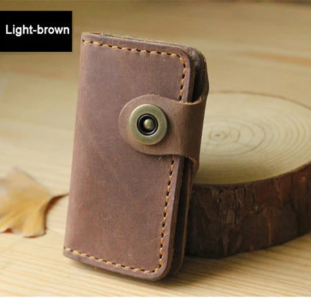High Class Handmade Men Genuine Leather Key Holder Leather Key Wallet Men Housekeeper Women Key Case Bag key organizer pouch