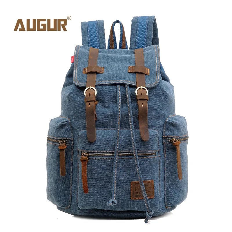 AUGUR New fashion men's backpack vintage canvas backpack school bag men's travel bags large capacity travel laptop retro bag