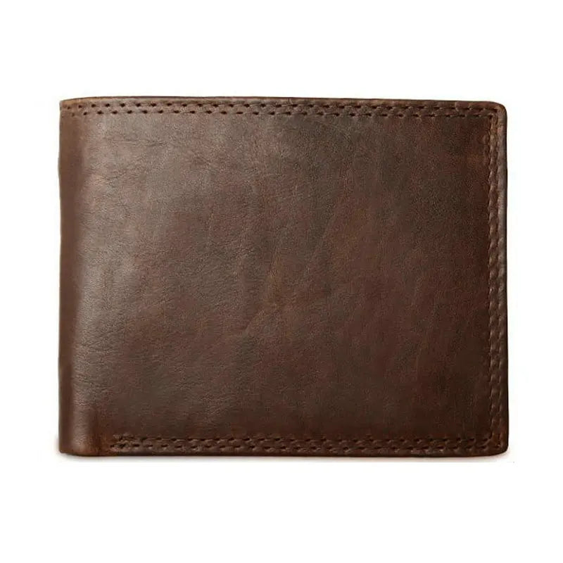 Cow Leather Men Wallets with Coin Pocket Vintage Male Purse Function Brown Genuine Leather Men Wallet with Card Holders