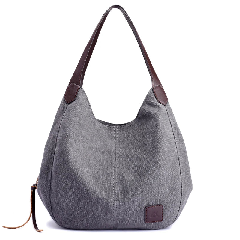High Quality Canvas Women Handbag Casual Large Capacity Hobos Messenger Bag Female Totes Bolsas Women's Purse Solid Shoulder Bag