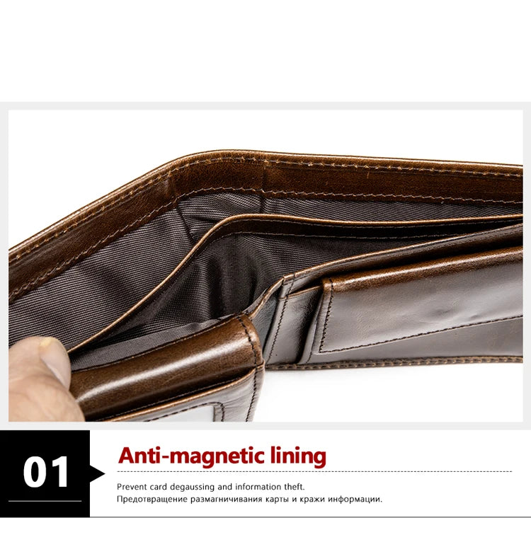 WESTAL RFID Men's Wallet Luxury Purse For Men Designer Wallet Men's Coin Purse Credit Card Holder Wallet For Men Money Bags 7313