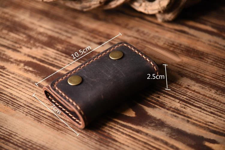 High Class Handmade Men Genuine Leather Key Holder Leather Key Wallet Men Housekeeper Women Key Case Bag key organizer pouch