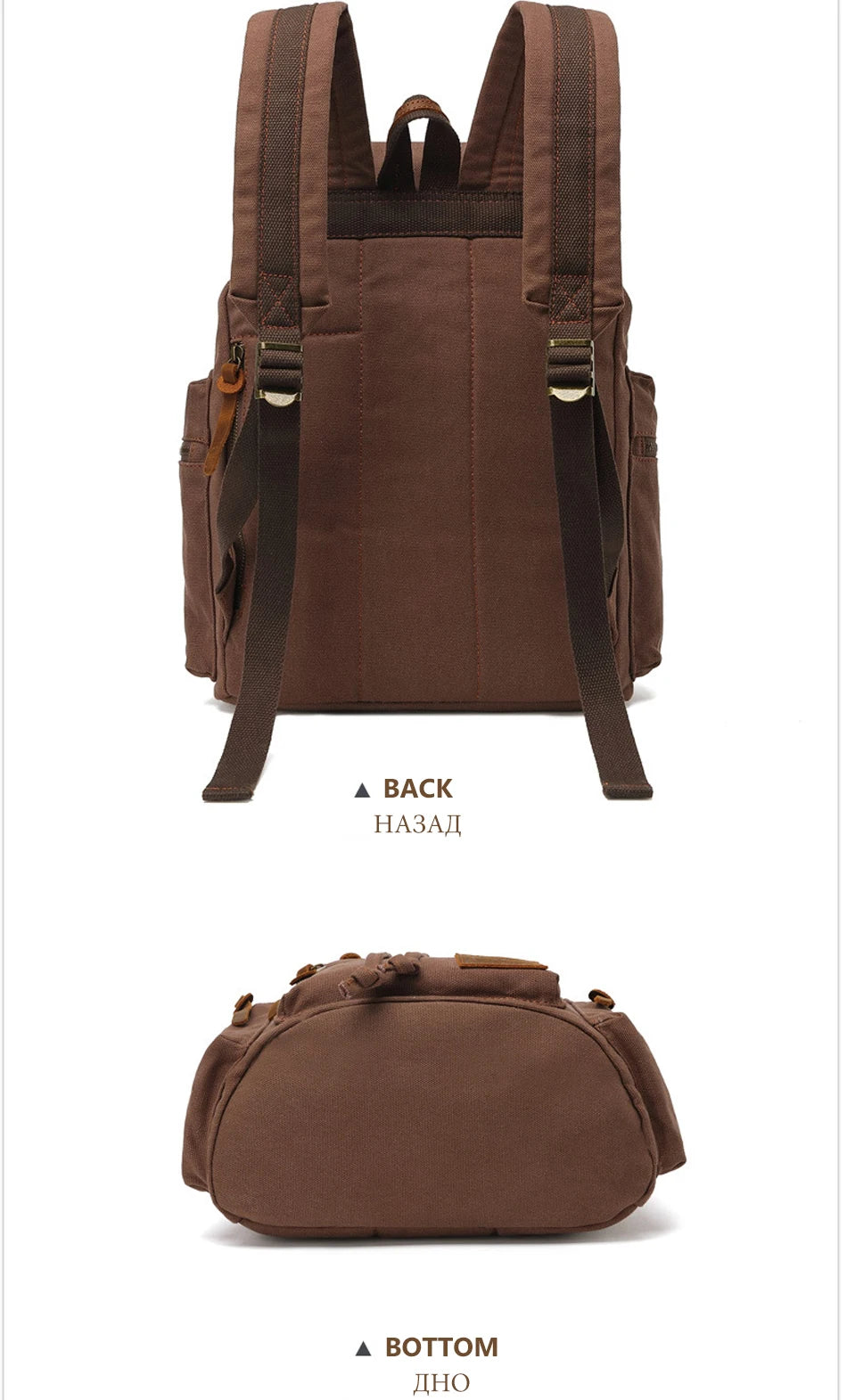 MARKROYAL Canvas Retro Men's Bag Backpack Suitable 14 Inch Laptop Bag Vintage 36-55L Wear-resistant Backpack Coffee Dripshipping