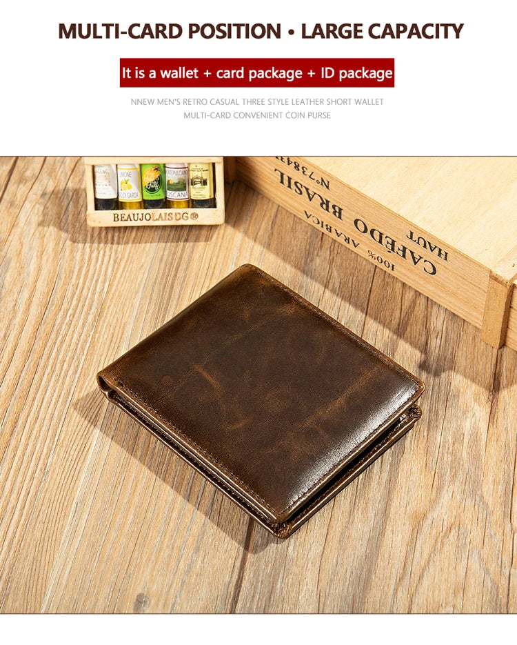 WESTAL RFID Men's Wallet Luxury Purse For Men Designer Wallet Men's Coin Purse Credit Card Holder Wallet For Men Money Bags 7313