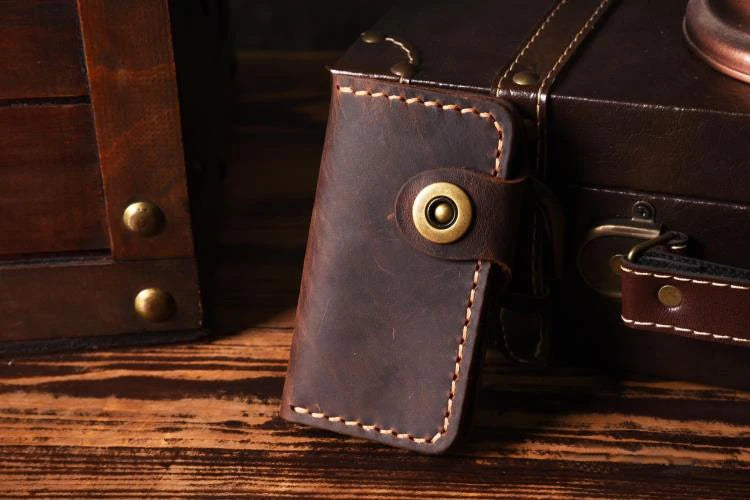 High Class Handmade Men Genuine Leather Key Holder Leather Key Wallet Men Housekeeper Women Key Case Bag key organizer pouch