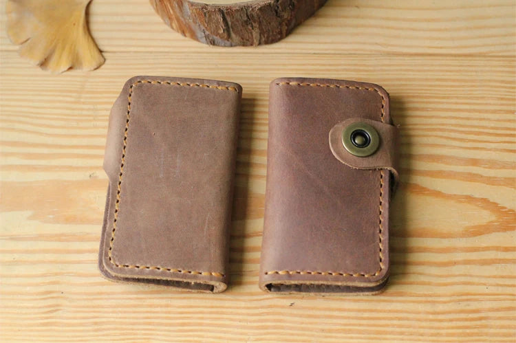 High Class Handmade Men Genuine Leather Key Holder Leather Key Wallet Men Housekeeper Women Key Case Bag key organizer pouch
