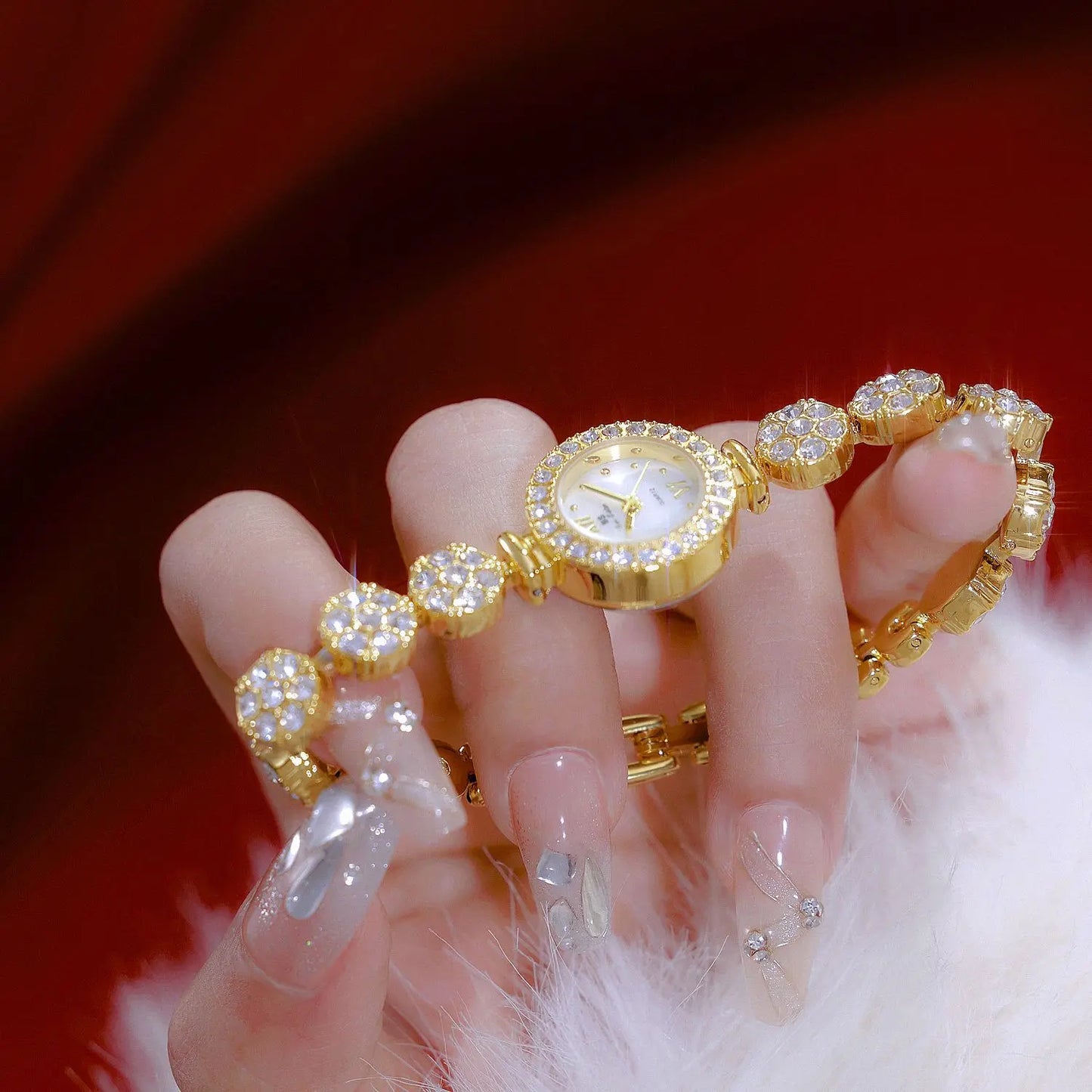 Women Watch Light Luxury Brand Starry Sky Diamond Flower Bracelet Exquisite High end Ladies Fashion Quartz Wristwatches