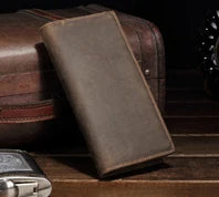 High Class Handmade Crazy Horse Genuine Leather Men's Wallet Purse Male Money Bag Short Multi-Card Wallet Money Clips MC-309