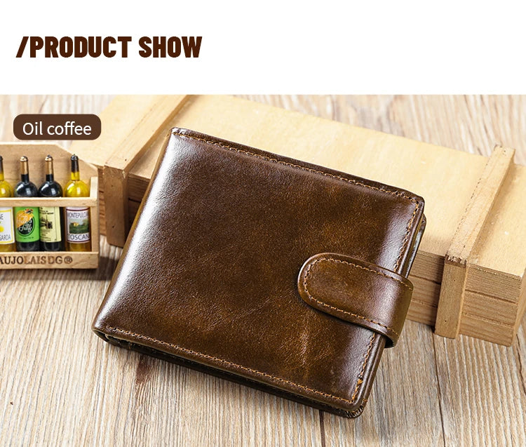 WESTAL RFID Designer Wallet Men Genuine Leather RFID Wallet Front Coin Pocket Purse Money Bag Leather Card Holder Wallet for Men