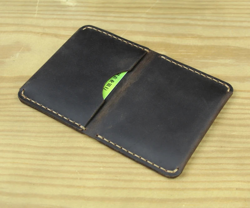 Luxury Handmade Genuine Leather Card Wallet Men Credit Card holder Women ID Sleeve Name Card Holder Cowhide Business Card Case
