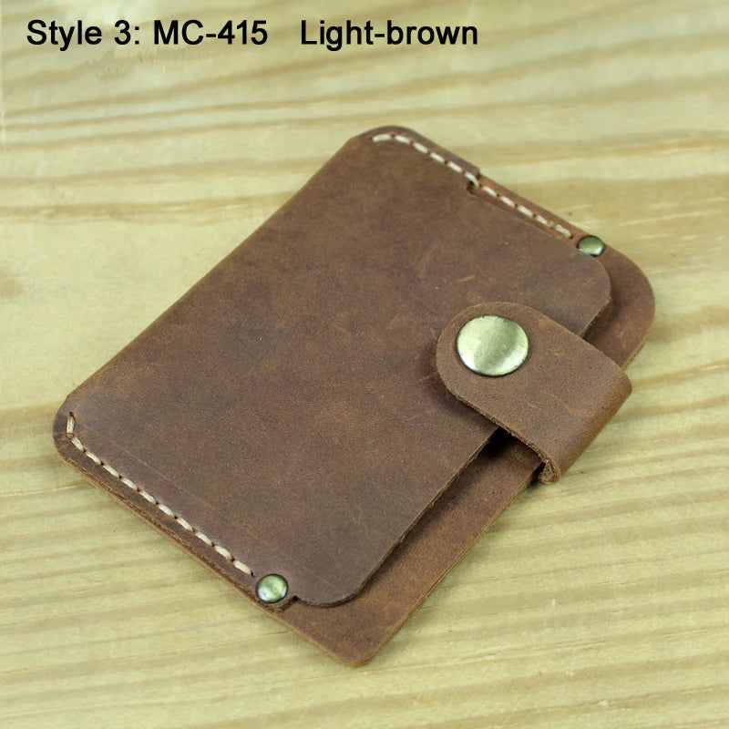 Luxury Handmade Genuine Leather Card Wallet Men Credit Card holder Women ID Sleeve Name Card Holder Cowhide Business Card Case