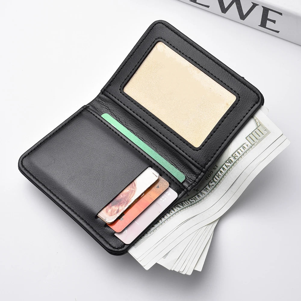 1pc Men's Minimalism PU Leather Credit Card Wallet, Men's Fashion Soft Thin ID Card Holder, Slim Small Cards Cases Holder