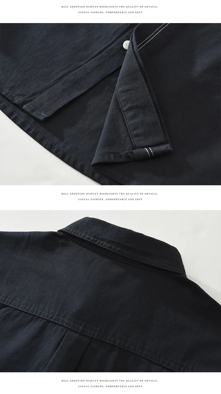 2025 Autumn New Casual Cargo Soft Cotton Long Sleeve Shirt for Men Clothing Versatile Streetwear CM7686