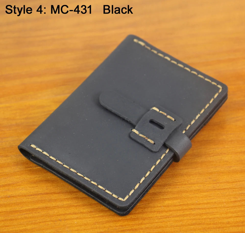 Luxury Handmade Genuine Leather Card Wallet Men Credit Card holder Women ID Sleeve Name Card Holder Cowhide Business Card Case