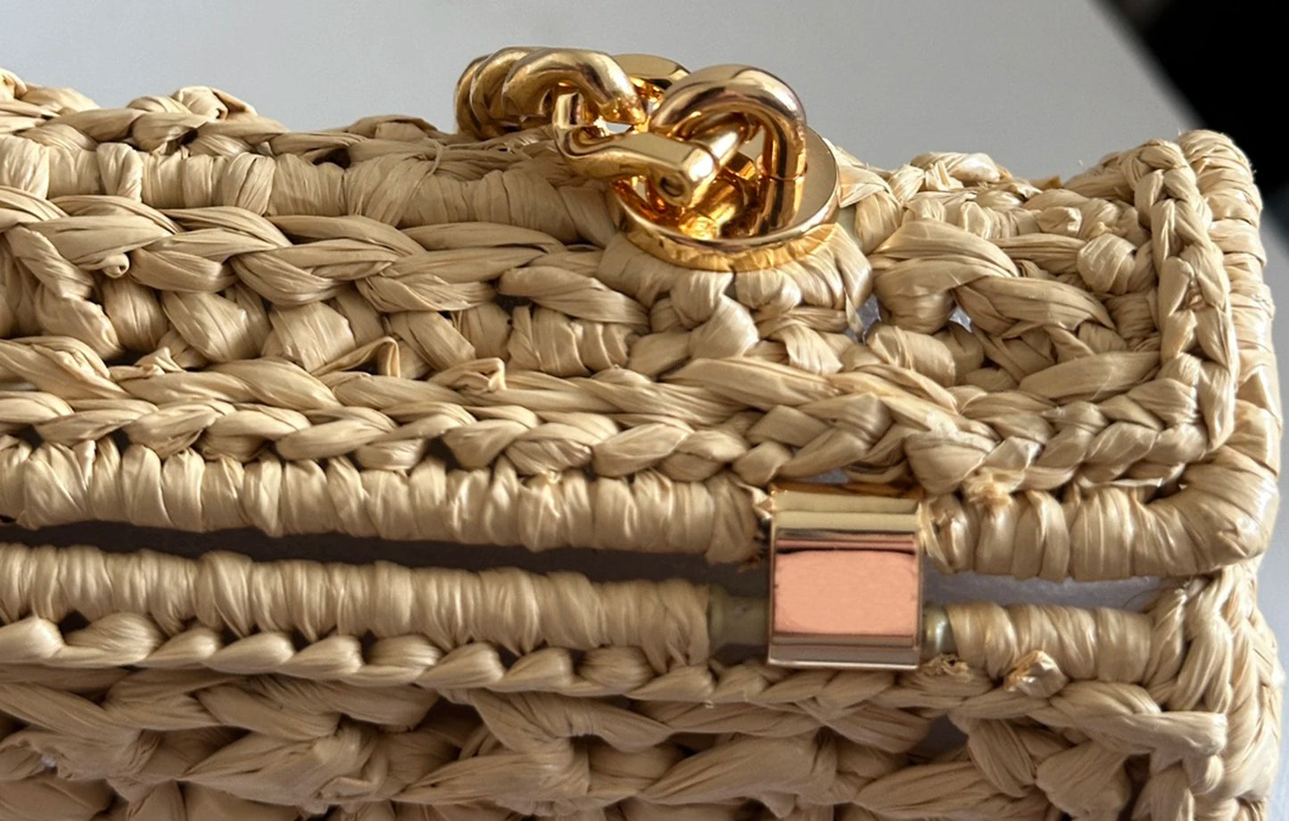 Crossbody bags handmade crafts woven Women's bags plant woven chain handbags woven bags armpit bags chain straps shoulder backs