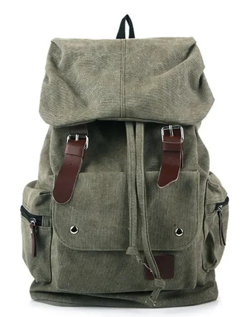 2025 Men Casual Canvas Large Capacity Practical Backpack Casual Travel  Bagpack Teenagers School Bags Black Brown Green WL22