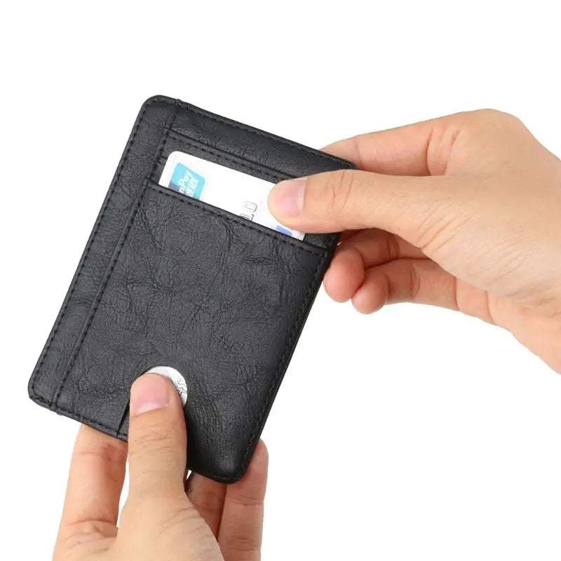 RFID Blocking Wallet Business Card Cover for Case Super Thin Men Leather Credit Card Holder
