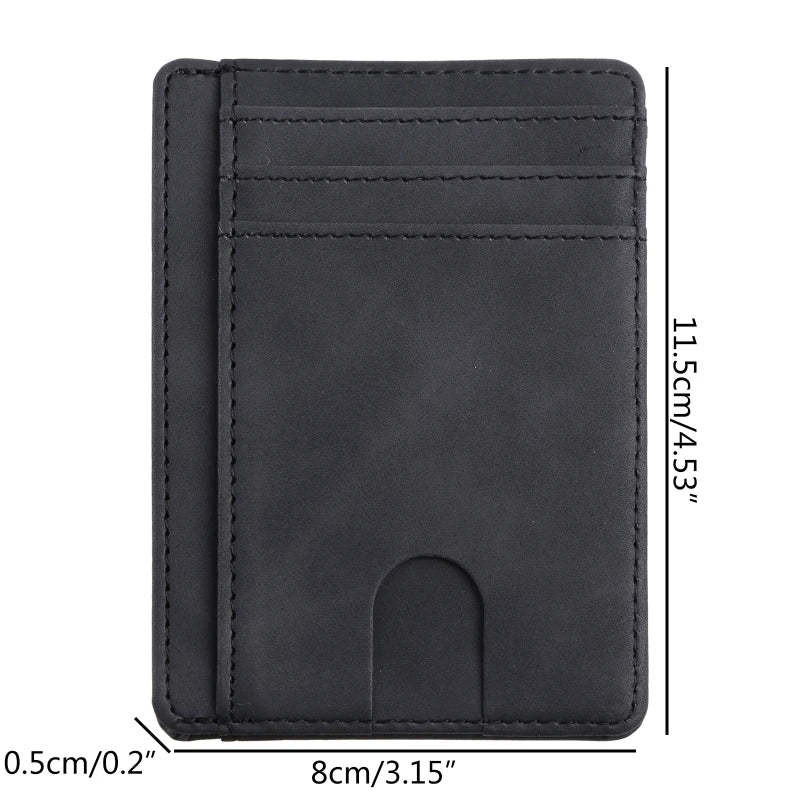 RFID Blocking Wallet Business Card Cover for Case Super Thin Men Leather Credit Card Holder