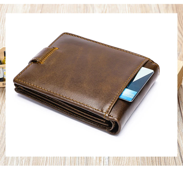 WESTAL RFID Designer Wallet Men Genuine Leather RFID Wallet Front Coin Pocket Purse Money Bag Leather Card Holder Wallet for Men