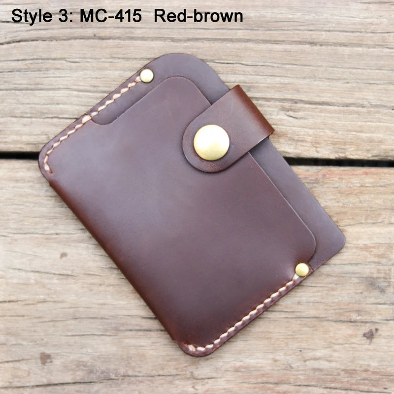 Luxury Handmade Genuine Leather Card Wallet Men Credit Card holder Women ID Sleeve Name Card Holder Cowhide Business Card Case